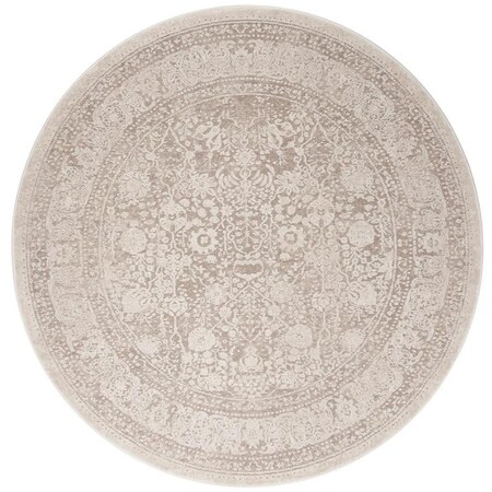 Safavieh 5 x 5 ft. Reflection 663A Power Loomed Round Area Rug; Beige & Cream RFT663A-5R